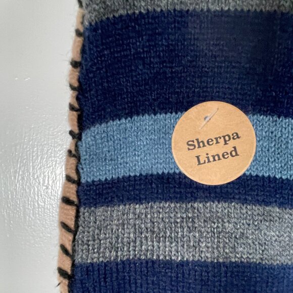 BORN Sherpa Lined Slipper Socks Men's 6-12 Non-Skid Grip NEW - Picture 3 of 5